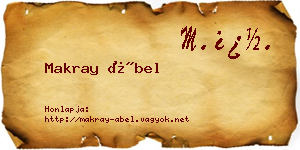 Makray Ábel névjegykártya